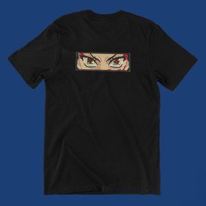 New- White&black Embroidered anime box T-shirt